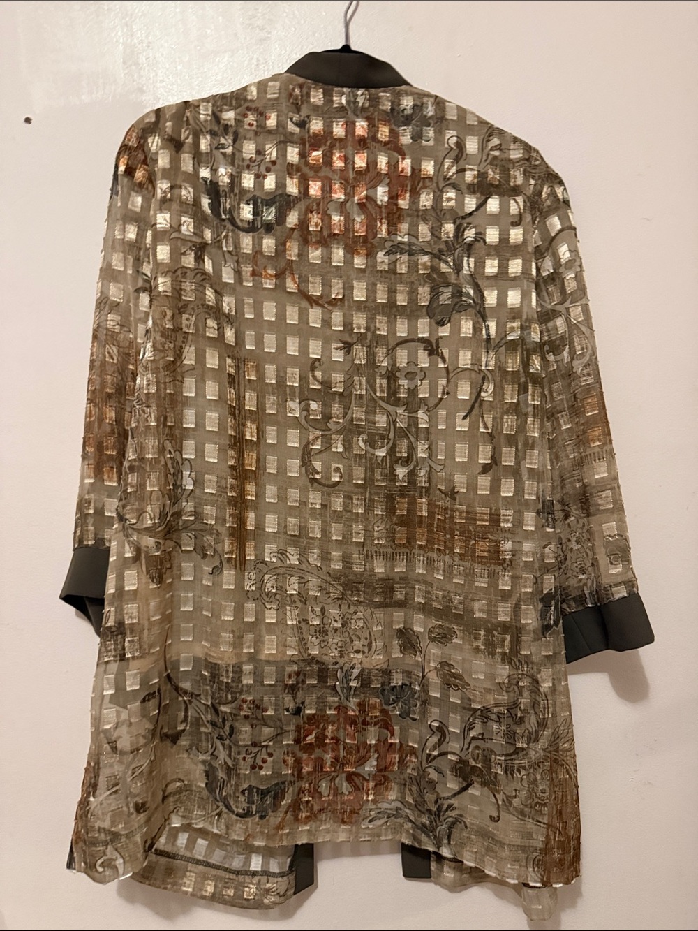 R&M Richards Olive Open-Front Textured Jacket with Pattern - Picture 6 of 6